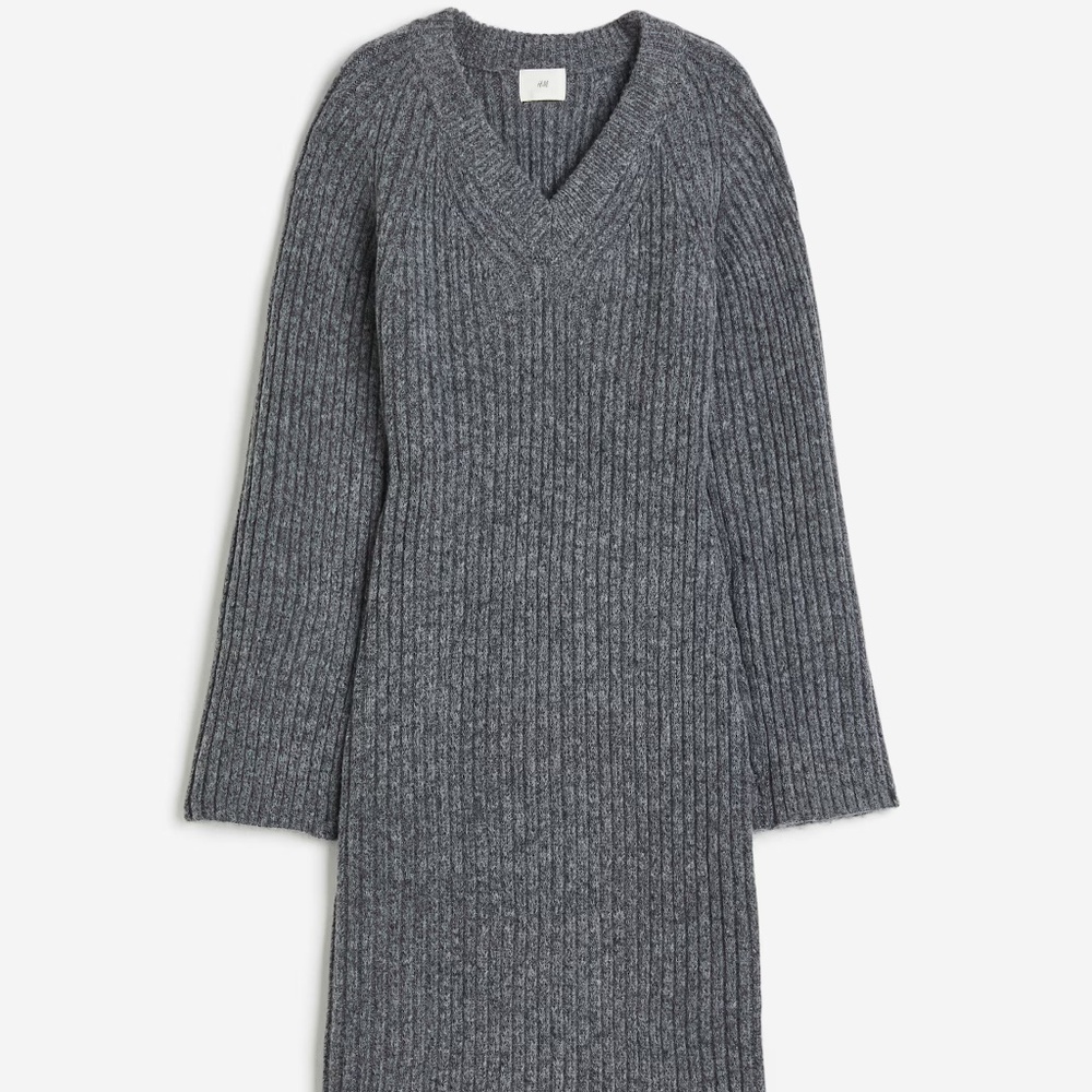 H&M RIB KNIT MIDI DRESS SIZE MEDIUM